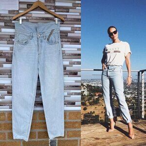 JEAN ATELIER Flip Fold-over High-rised Straight-leg Jeans 28